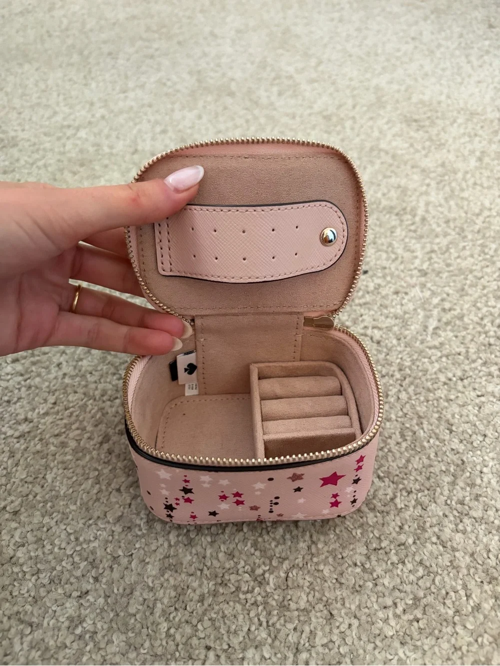 kate spade Pink Star Pattern Jewelry Case - Picture 2 of 5